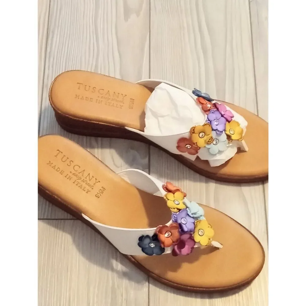 (C-4623) Tuscany Women's Giordana Wedge Sandal Sz 9.5